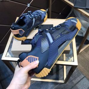 Mode bästa högkvalitativa verkliga läder handgjorda flerfärgade gradient tekniska sneakers män kvinnor berömda skor tränare storlek35-46 hm0373