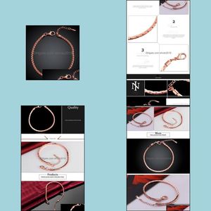 Charm Bracelets Bangle Beautifly Gold For Men Women Personalized Infinity Thin Rose 18K Bracelet Drop Delivery Jewelry Dh92U