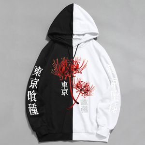 Mens Hoodies Sweatshirts Tokyo Ghoul Lily Hoodie Anime Kanekiken Pullover Long Sleeve Loose Women Men Sweatshirt Harajuku Oversized Unisex Tops 230113