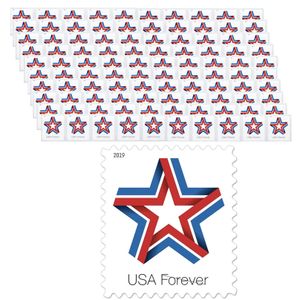 スターリボンファーストクラスの郵便料金お祝い愛国的な封筒の手紙オフィスメール