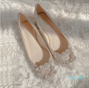 Sukienka buty ślubne Buty Wedding Flat Sole Kryształowy Lśniczka Sukni