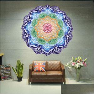 Towel 6 Types Portable Beach India Mandala Wall Hanging Bed Manta Yoga Mat Tassel Blanket Cam Mattress Slee Pad Tapestry Drop Delive Dhdqv