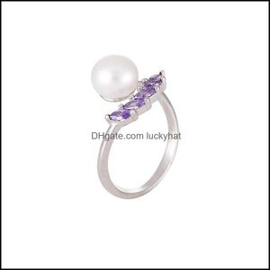 Smyckesinst￤llningar CrossBorder Ecommerce Europe och USA Fashion New Pearl Ring S925 Sier DIY Mount Accessories Manufactu OTPSV