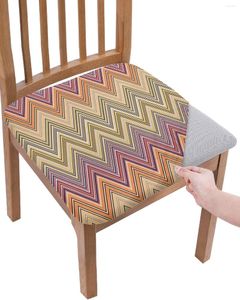 Chair Covers Ethnic Style Stripes Abstract DesignSeat Cushion Stretch Dining Cover Slipcovers For Home El Banquet Living Room