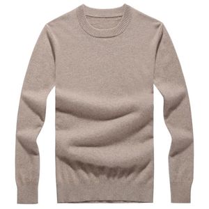 Men's Sweaters Big Size Goat Cashmere Boutique Basic Pullover Sweater Beige White 8colors Oneck 340g M/110-2XL/125