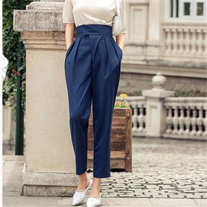 Women's Pants Autumn Casual Vintage Thin Trousers Women High Waist Fashion All-Match Draped Korea Harem Long