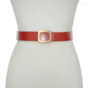 Bälten Real Leather Square Fashion Buckle Solid Desinger Belt Women's Wedding Party midjeband BG-1665