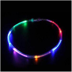 Party Favor Fashion 6 LED Necklace Light Up Christmas and New Year Gift Favors Decor for Adts eller Kids Glow Supplies ZA4589 Drop Deli DH1CP