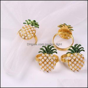Napkin Rings Pineapple Grape Beaded Ring Table Decorative Holder Drop Delivery Home Garden Kitchen Dining Bar Decoration Accessories Otwhl