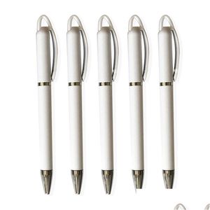 Çok Fonksiyonlu Kalemler Süblimasyon Boş Beyaz Kalem Isı Transferi Kişiselleştirilmiş DIY Metal Yüzük Silindir Top Bırakma Ofisi Scho DHA7B