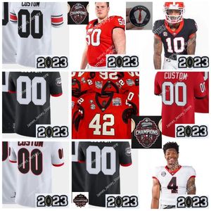 2023 Campione NCAA Nuova maglia da calcio cucita Brock Bowers Maglie JT Daniels Kirby Smart Elijah Holyfield Stetson Bennett IV J.Davis Maglie Darnell Washington