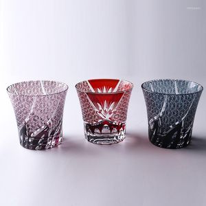 Weingläser Neuheit Luxus japanischer Stil Blei-freier Kristall Whisky Glass Cup 250 ml Home Bar Getränkebecher für Alkohol