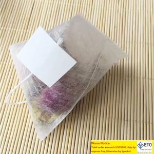 1000pcslot PLA Biodegraded Tea Filters Corn Fiber Tea bags Quadrangle Pyramid Shape Heat Sealing Filter Bags foodgrade