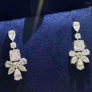 Orecchini a bottone 14K Au585 Oro Donne Moissanite Diamanti Goccia d'acqua Cuscino rotondo Marquise Festa di matrimonio Fidanzamento Anniversario