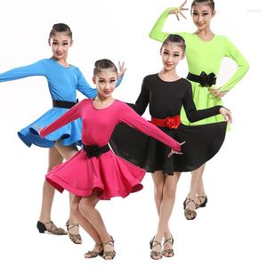 ステージウェア5color Kid Children's Professional Dance for Sale Dress Girls PatternsボールルームダンスドレスキッズRumba Chaコスチューム