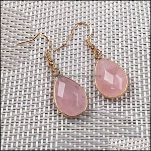 Серьги с каплей с люстры натуральная опал розовая Quartz Healing Reiki Stone Pendum Женщины -ювелирные изделия доставка OT2KQ