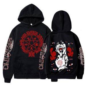 Erkek Hoodies Sweatshirts Komik Anime Hellsing Ultimate Alecard Moda Çizgi Roman Korku Erkekler Harajuku Sıradan Kış Sıcak Gevşek Sweatshirt Top 230113