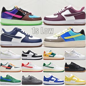 TOP F 1S 1 One Casual Shoes Classic Leather Low Womens Mens Multi College Pack Sail Night Maroon 07 Panda Outdoor Flat Sneakers Storlek 36-45