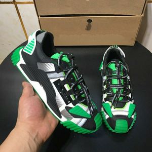 Fashion Best Top Quality real leather Handmade Multicolor Gradient Technical sneakers men women famous shoes Trainers size35-46 M KJK04841