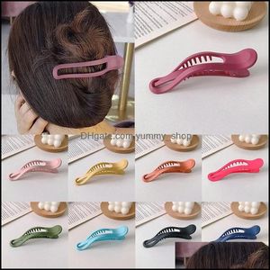 H￥rklipp Barrettes Frosted Clip Big Hairpin Stora klor Huvudbonader H￥llare Tillbeh￶r Girls Duckbill Hairgrips Drop Delivery Jewel otfmb