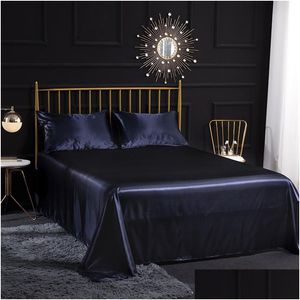 Bedding Sets Satin Sheets Lening Linens Charmeuse Drop Drop Drop Home Garden T￪xteis de T￪xteis Dhelk