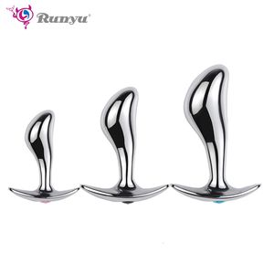 Anal Toys Plug Sex Stainless Smooth Steel Butt Tail Crystal Jewelry Trainer for WomenMan Dildo Adults Shop 230113