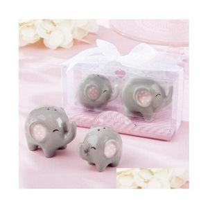 Party Favor 100pcsis 50sets Baby Shower Mama and Me Little Peanut Słonice Ceramiczny Sól Pieprz Shaker Wedding Favors Difts Drop dhmct
