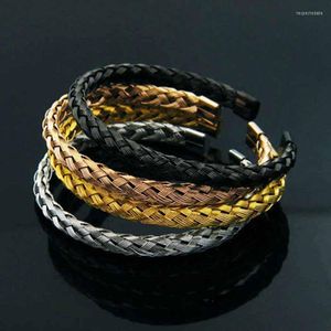 Bangle Fashion Titanium Steel Temperament Otwarcie geometrii metalowej Osobowość prosta bransoletka Braid Men#39; S Women#39; S.