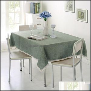 Tabela de toalha de mesa de renda Trepa de mesa Solid Cor Decorativa Polyester Dining ER para Party Home Decoration Wholesale VT0534 Drop Delivery Gard Dhz1k