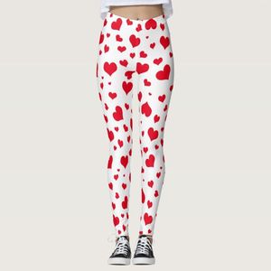 Active Pants Valentine's Day Printed Custom Leggings For Plus Size Fashion with Pockets Women Push Up Leggins