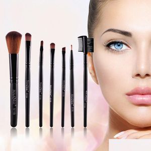 Pennelli per trucco all'ingrosso 7 pezzi / kit set professionale cosmetici pennello per fondotinta viso fard eyeliner consegna goccia strumenti di bellezza salute Dhtqv