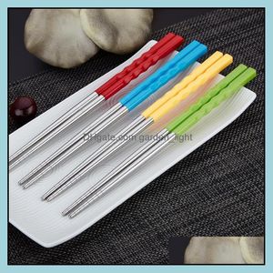 Chopsticks Löstagbara kinesiska plast grossist rostfritt stål med många färger skruv abs -handtag droppleverans hem trädgård kök otp5u