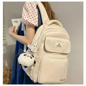 Bolsas escolares moda kawaii menina feminina laptop backpack mulheres fofas estudantes verdes de estudante moderna Lady Nylon Bag de Nylon