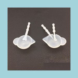 Testers Measurements 5Pcs Sile Mixing Cups Uv Resin Dish And Stirrers Liquid Measuring Jewelry Making Tools Drop Delivery Equipment Dh1Wa