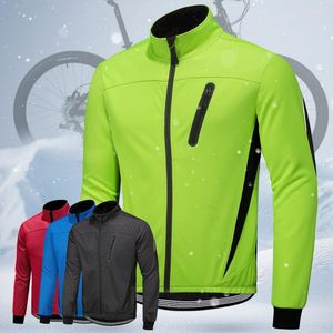 Racing Jackets Winter Warm Up Fleece Cycling Jacket Bicycle MTB Road Bike Clothing Windproof Outdoor Cyling Waterproof Jersey