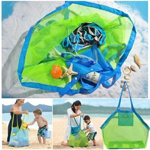 Storage Bags Protable Outdoor Beach Mesh Bag Children Sand Away Foldable Kids Toys Clothes Toy Sundries Organizers BagStorage