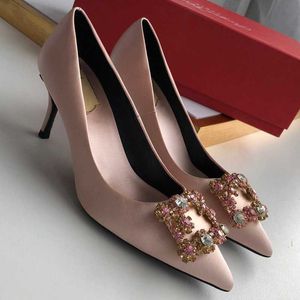 2023 Box High Designer Sexy High Heel Women 's Fine with Spring and Summer Wild Light Bottoms 신발 크기 35-41