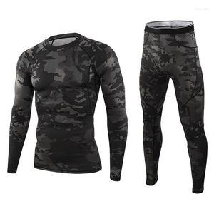 Men's Suits Men's Military Camouflage Fleece Thermal Underwear Suit Russian Tactical Casual Tracksuit Men Autumn Winter Army Top Pant