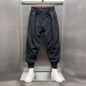 Mäns byxor byxor Mens Mens Solid Color High Quality Men Harem Pant Korean Style For Formal Wear Casual byxor 28-38 E957