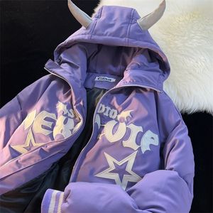 Women S Down Parkas Harajuku Demon Cotton Cotton Cottle Coppia Coppia Calda Giacche invernali di alta qualità Y2K Fashion 2023 Giacca sciolta retrò 230106