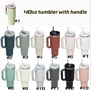 New Style 40oz Stainless Steel Tumblers with handle Water Bottle Portable Outdoor Sports Cup Insulation Travel Vacuum Flask Bottles GG013