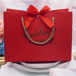 Confezioni regalo Regali di alta qualità Borsa con fiocco Carta portatile Forniture per matrimoni Borse con manico Lx1026 Drop Delivery Giardino domestico Festive P Dhxjp