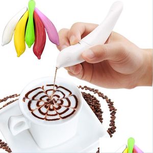 Cooking Utensils Electrical Latte Art Pen For Coffee Cake Spice Decoration Carving Baking Pastry Tools Decor Drop Delivery Home Gard Dhau9