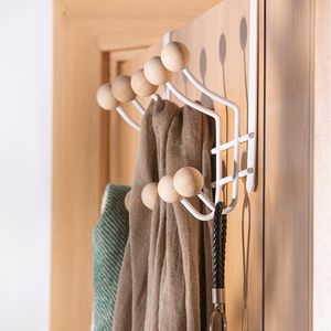 Hooks & Rails Bathroom Towel Rack Over The Door For Hanging Metal Wall Storage Without Punching U3008Hooks