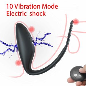 Sk￶nhetsartiklar elektrisk chockpuls cockring prostata massager erotiska sexiga leksaker f￶r man penis ring ￤gg vibratorer manlig onanator kuk