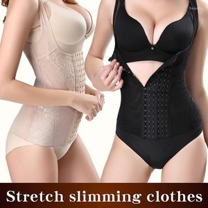 Women's Shapers Waist Trainer Six-breasted Bodywear Women's Postpartum Tummy Reduction Chest Support Plus-size Shapewear Bottom Vest