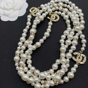 Pendant Necklaces New high quality light luxury small fragrant pearl long sweater chain necklace net red small fragrant wind ins T230112 1