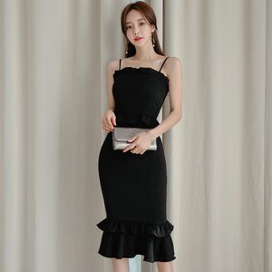 Casual Dresses Plus Size Slip for Women Summer 2023 Woman Party Night Off Shoulder Corset Wrap Ruffle Dress Black Midi