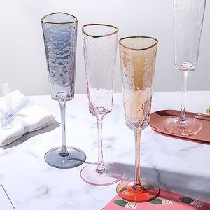 Wine Glasses 200 350ml 2Pcs Phnom Penh Hammer Goblet Creative Crystal Red Champagne Party Home ware Drinking 230113