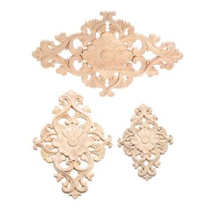 Decorative Figurines Objects & Wood Carving Natural Appliques Door Furniture Cabinet Unpainted Wooden Mouldings Decal Vintage Home DecorDeco